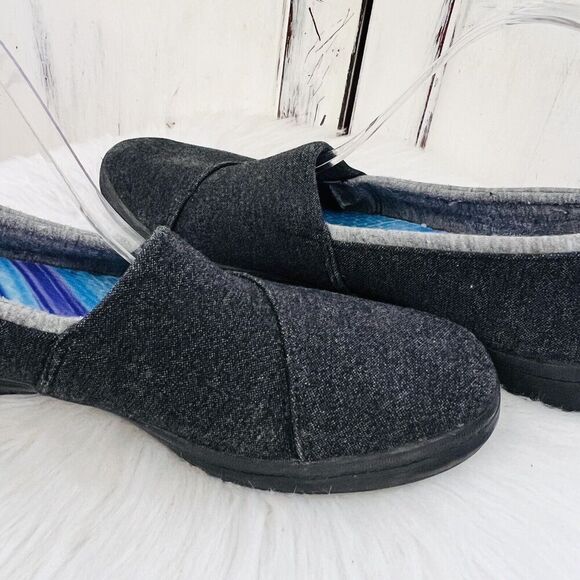 Grasshoppers Dark Gray / Black Wool Slip on Loafers Shoes ~ Womens Size 10M - Picture 3 of 7